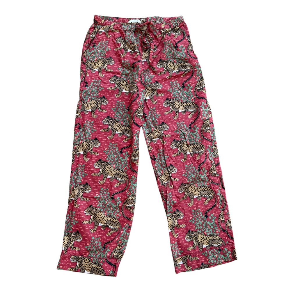 Printfresh Women Red Leopard Cotton Pajama Set Long Sleeve Top & Pants Large - Picture 6 of 14